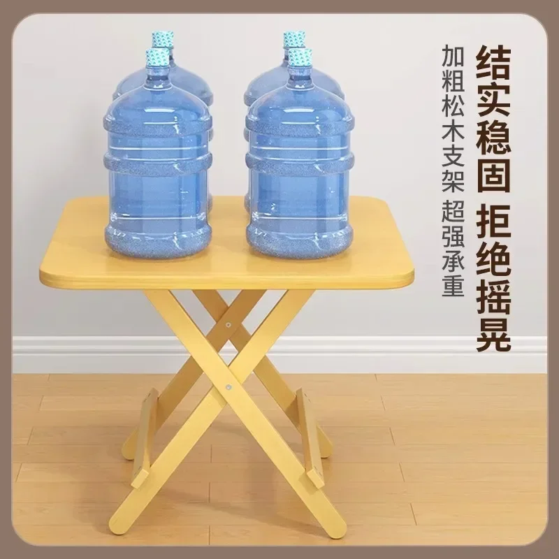Folding Table Small Apartment Solid Wood Square Table Balcony Simple Dining Outdoor Stall Square Dining Table