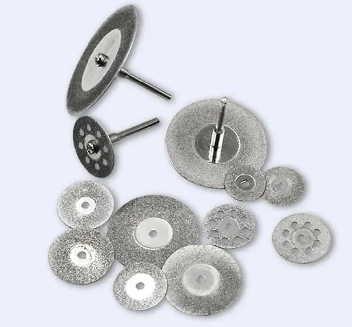 12 ชิ้นชุด 20 มิลลิเมตร 22 มิลลิเมตร 25 มิลลิเมตร 30 มิลลิเมตรเพชรใบเลื่อย Mandrel สําหรับเครื่องมือโรตารี่ Dremel Mini แผ่นตัดเพชร