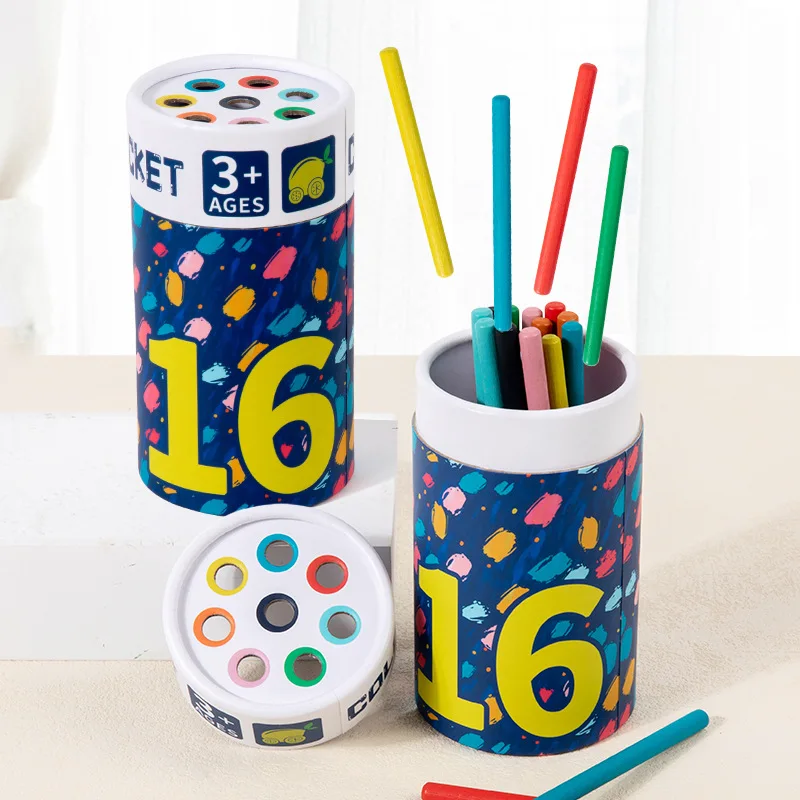 Boîte de Classification des couleurs en bois, bâton coloré, aide pédagogique, jeu de Cognition des couleurs, jouets éducatifs pour enfants, bricolage