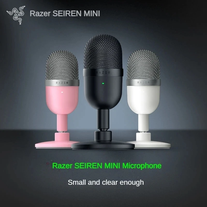 

Razer SEIREN MINI Microphone USB Wired Computer Gaming with Recording Streaming Podcasting Live Cardioid Pointing Capacitor Mic