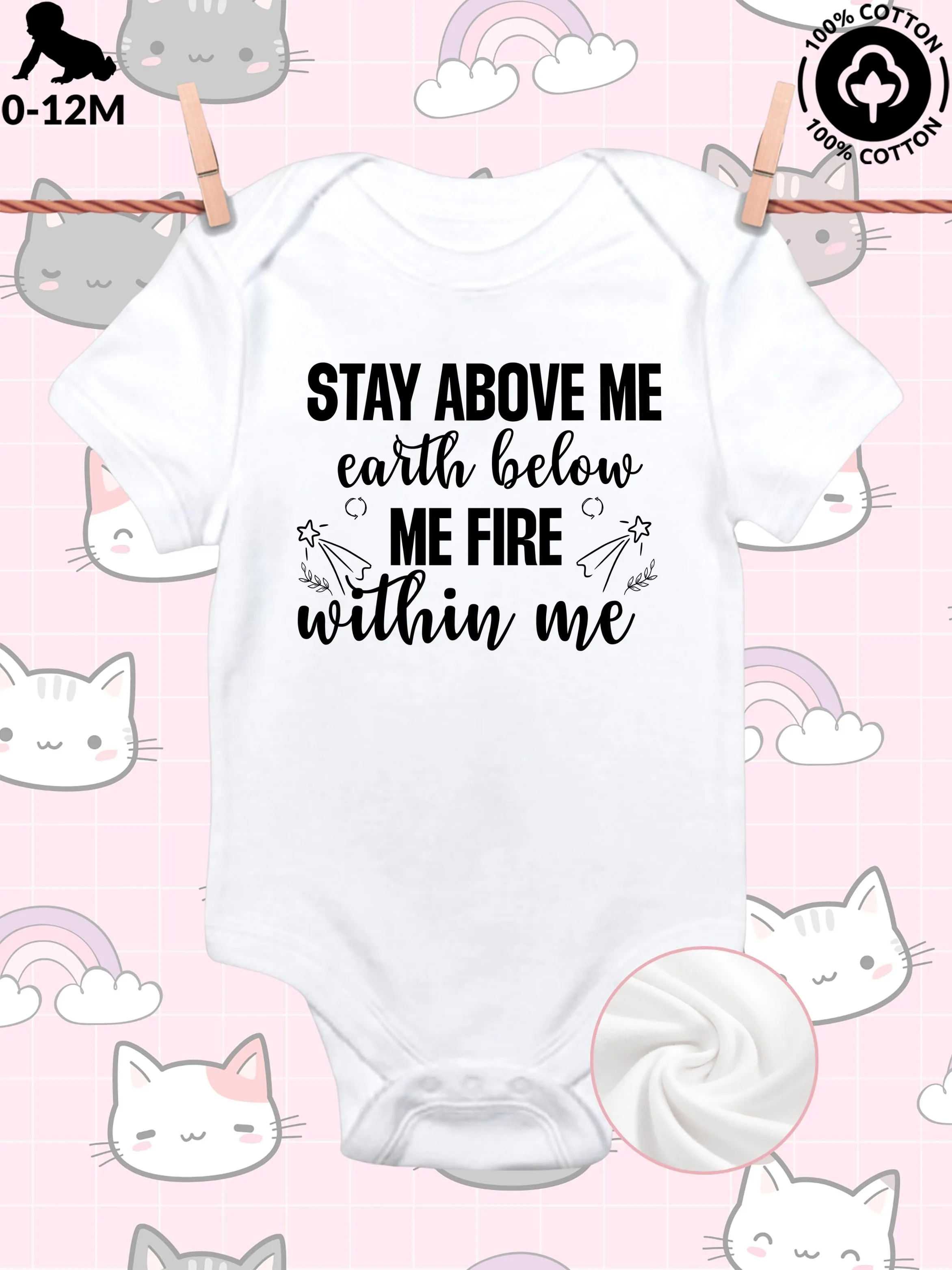 

Детский костюм унисекс для ползания Stay Above Me, мягкий комбинезон из чистого хлопка, белое боди всесезонной одежды 190GSM