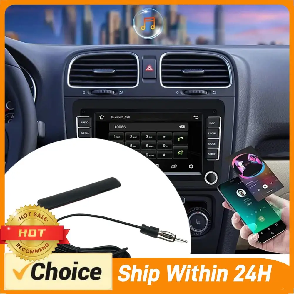 DC 5-12V Car Hidden Amplified Antenna 85-860Mhz Car Electronic Radio Antenna Booster Stability Signal FM Amp for Truck Boat Auto