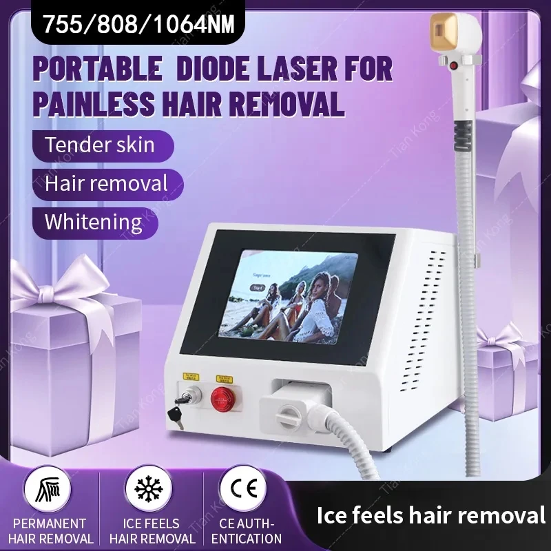 

Diode Permanent Portable 808 3wave Hair Remove Fast Depilation Painfree Follicle Penetration Skin Rejuvenation Device