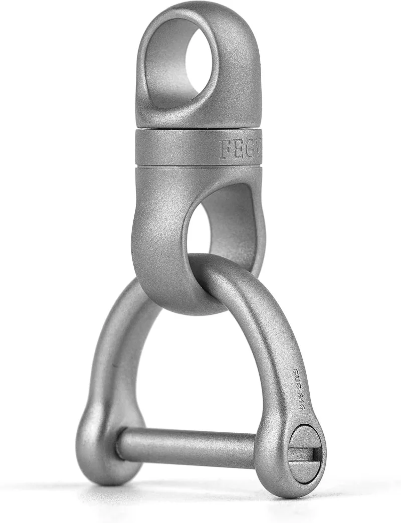 EDC Titanium Keychain 360° Swivel Key Ring 0.5 Inch D Ring Ultra Light Rust Proof Anti Deform Tangle Free Car Key Holder