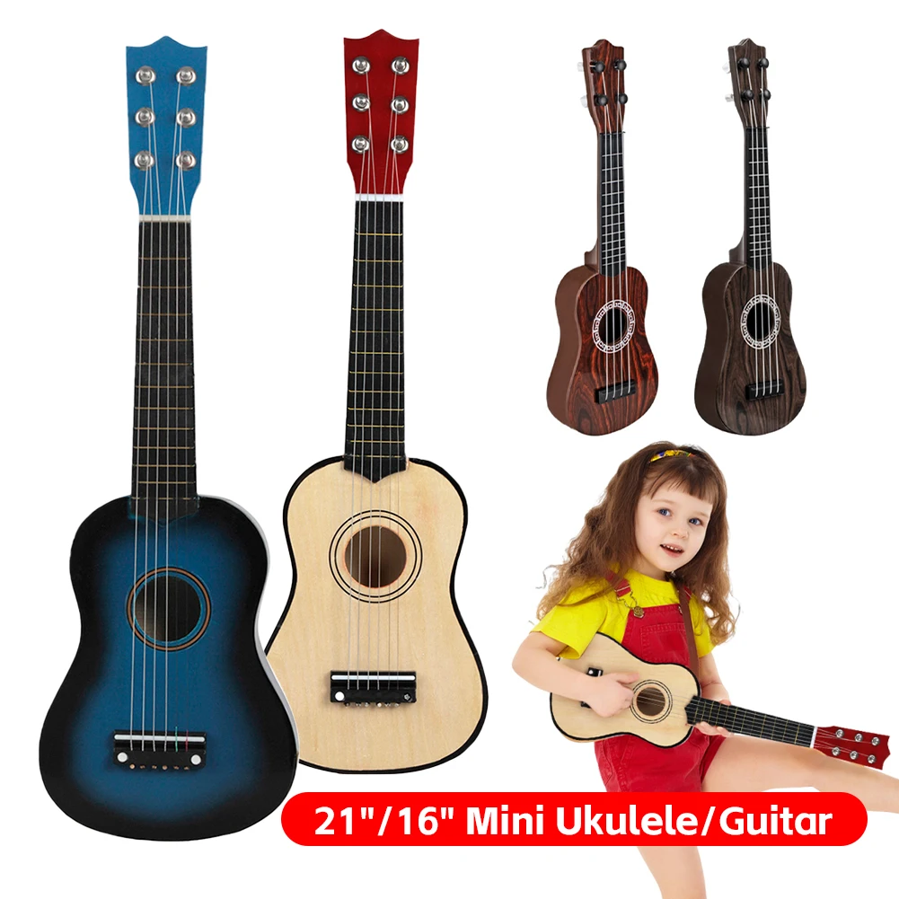 Basswood Guitar Ukelele 6 cuerdas Instrumentos musicales Juguetes educativos para niños Regalo