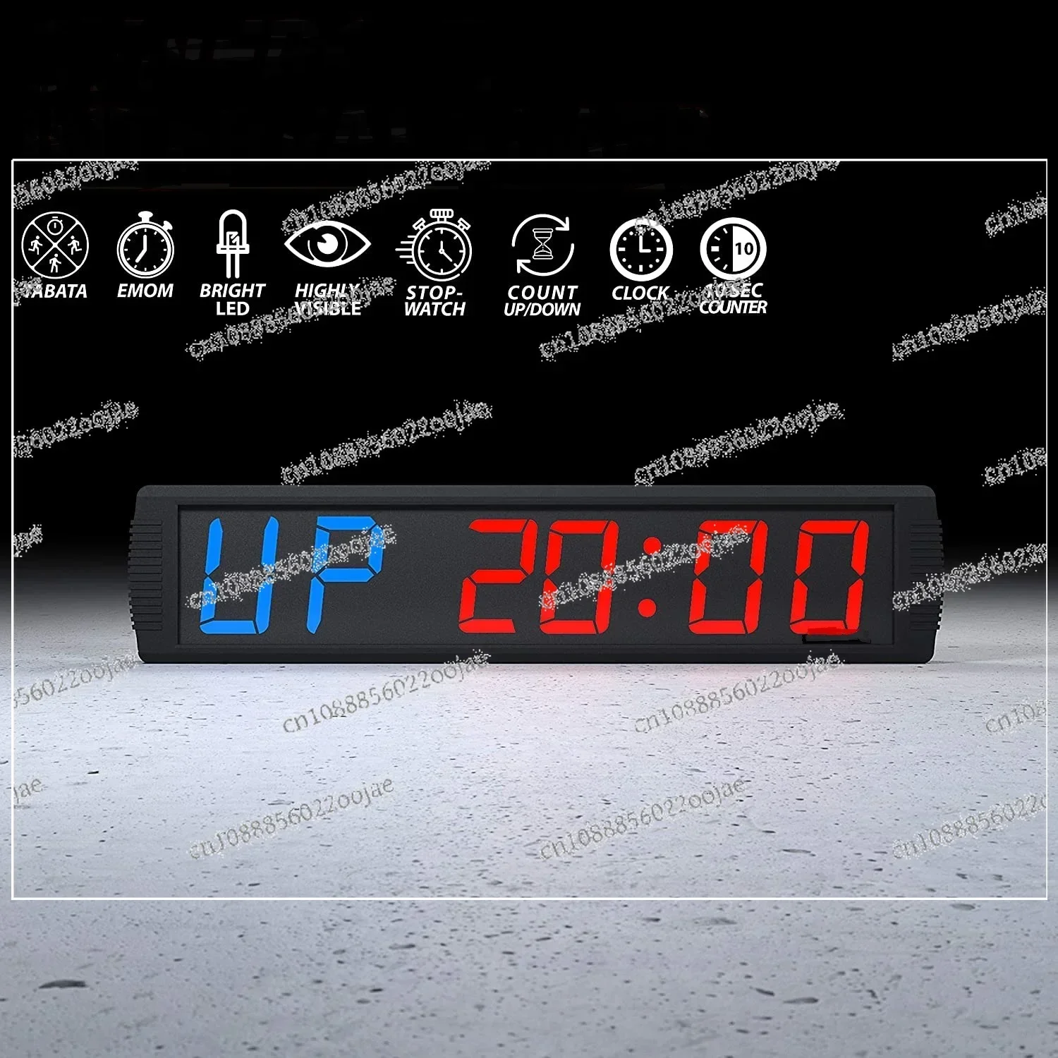 Temporizador de intervalo LED de aleación de aluminio, reloj de cuenta regresiva/arriba, cronómetro, temporizador Crossfit para el hogar, gimnasio, Fitness, 4 pulgadas