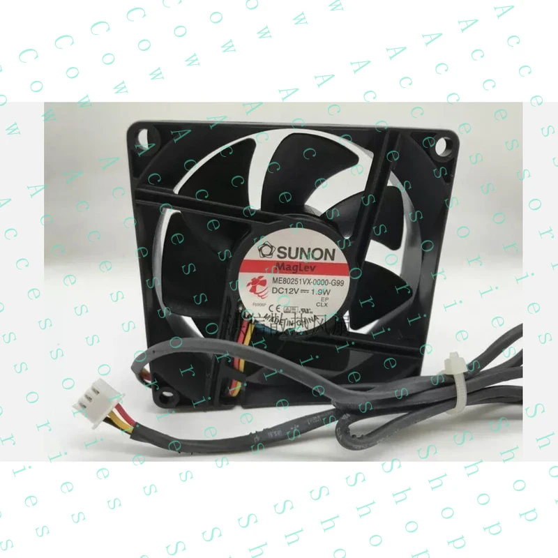 PP+ 1 PCS 3 wire cooling fan ME80251VX-0000-G99 DC12V 1.9W 8025 8CM