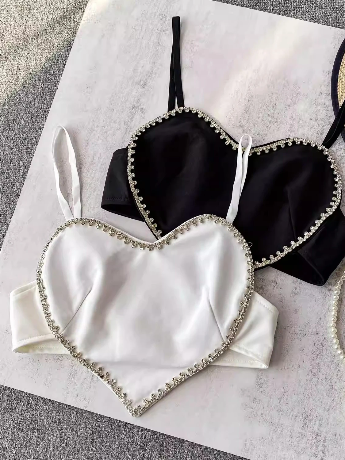   Heavy Du Diamond intégré ort Bal débardeur femme Sexy été Faionable sangle d'épaule gilet