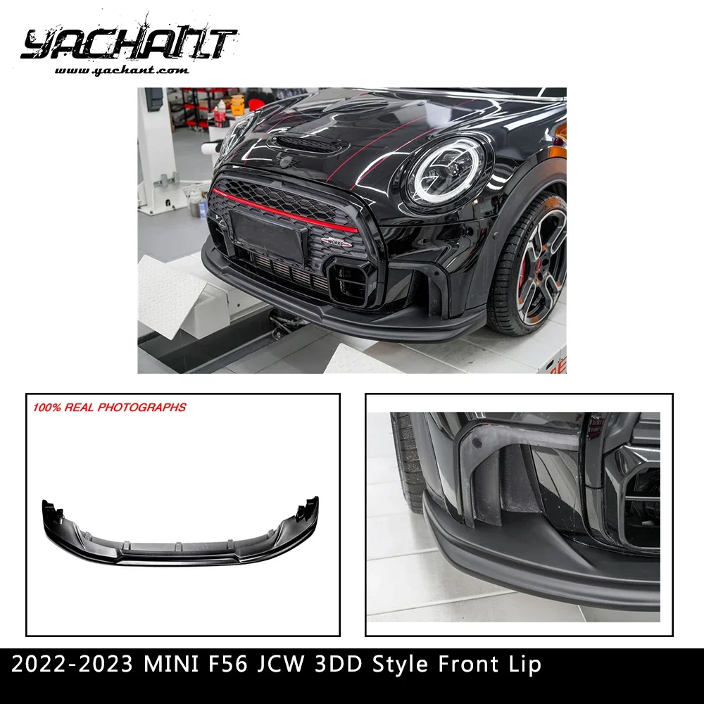 

Car Styling Dry Carbon Fiber / Fiber Glass 3DD Style F56 Front Lip Fit For 2022-2023 MINI F56 JCW Duell Front Splitter