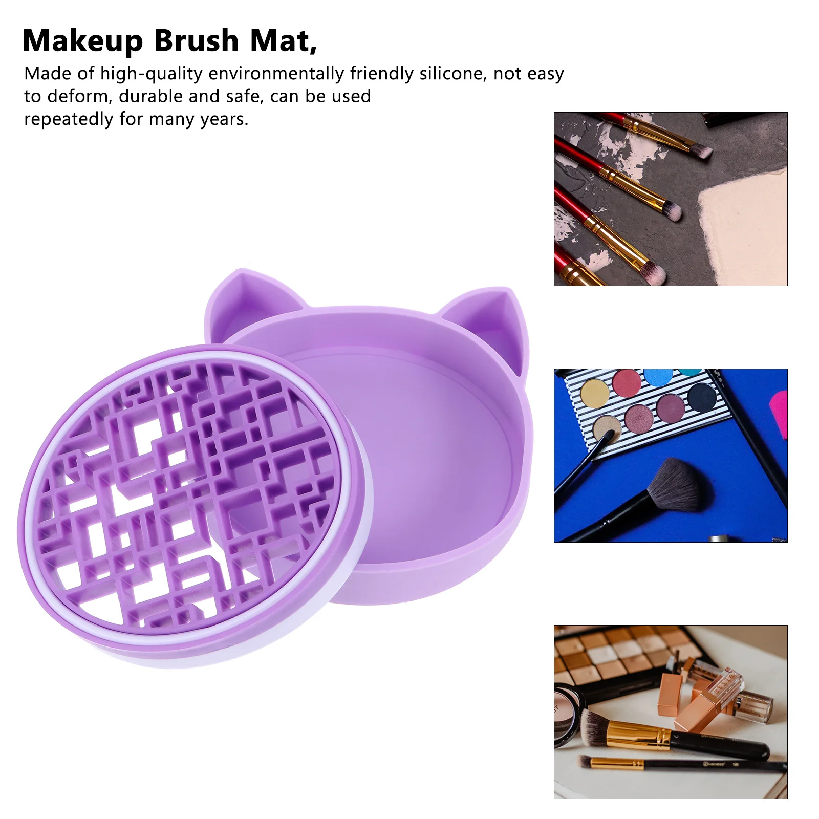 

Makeup Brush Cleaning Box Drying Holder Washable Mat 2 in 1 Design Scrubber Pad Storage St ganizer For Brushes