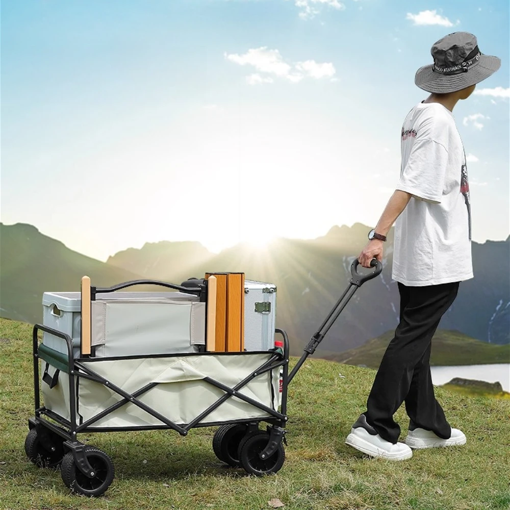 عربة تسوق محمولة قابلة للطي ومتعددة الوظائف وقابلة للطي ومتعددة الوظائف مناسبة للتخييم في الهواء الطلق وتخزين النزهات