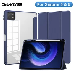 Case For Xiaomi Pad 6/5 11'' 2023 TPU Protective Cover For MiPad 6/5 Smart Sleep Transparent Case With Stand and Pen Slot funda