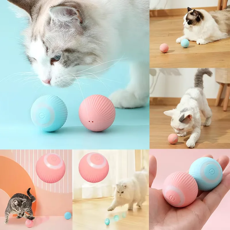 Automatic Cat Toy Interactive Toys for Cats 360° Self-Rotating Smart Rolling Ball Toys for Kitten Indoor Exercise Chase Playing