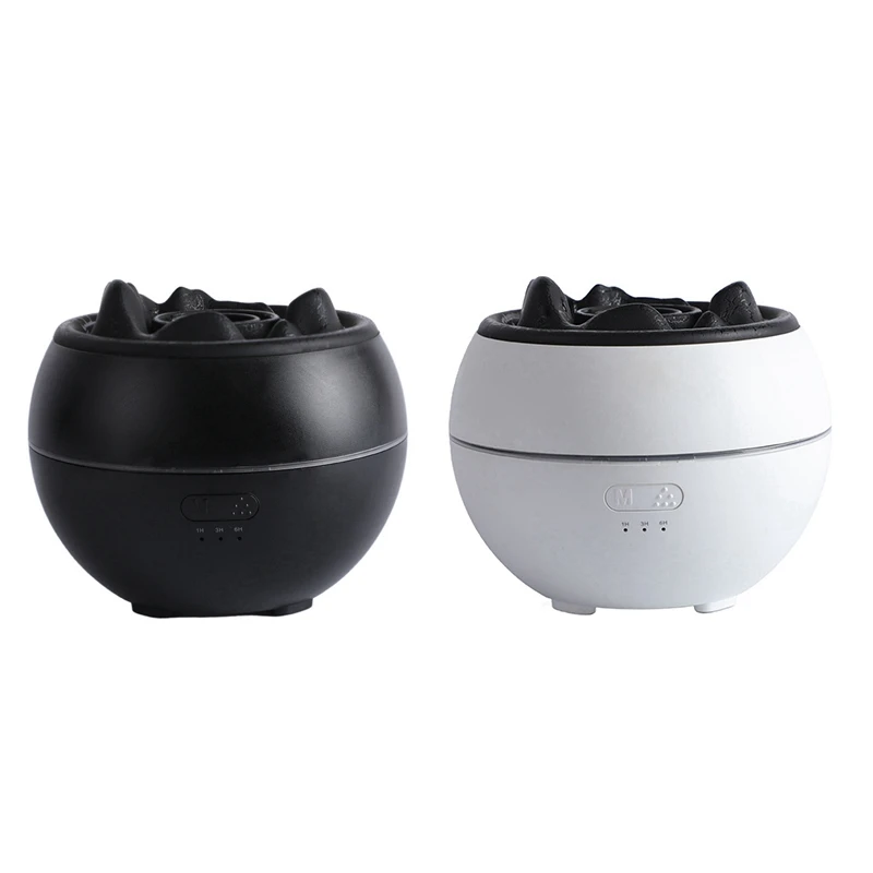 Simulated Volcano Lava LED Light Humidifier USB Noiseless Essential Oil Diffuser Night Light Misting Air Humidifier Black
