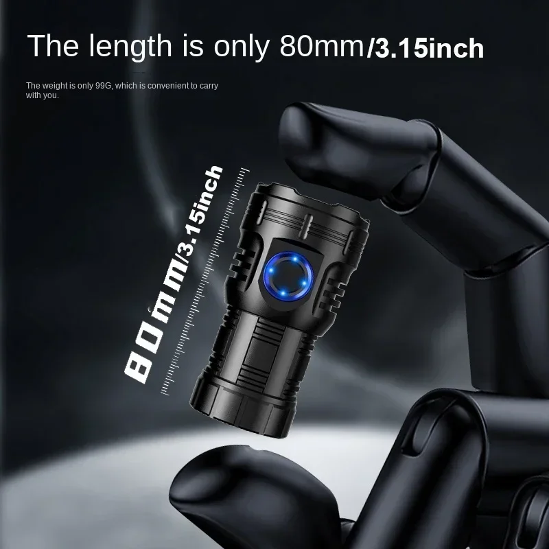 8000LM High Power LED Mini Flashlight USB Rechargeable with 8 * XPG Beads Tail Magnet Clip Torch Waterproof Portable Lighting