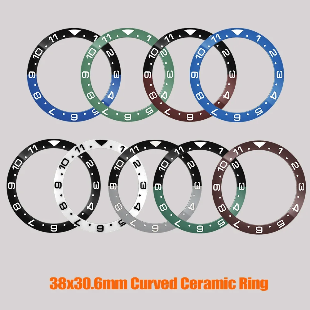 

38mm Ceramic Bezel Insert Curved Bezel Ring Fit for SKX007 SKX009 SRPD SUB GMT Watch Case NH35 NH36 Case Ceramic Bezel Ring