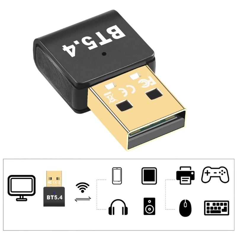 USB Adapter Bluetoothcompatrible5.4 Receiver Transmitter Wide Compatibility Easy to Use for Wireless Keyboard Mouse 896C