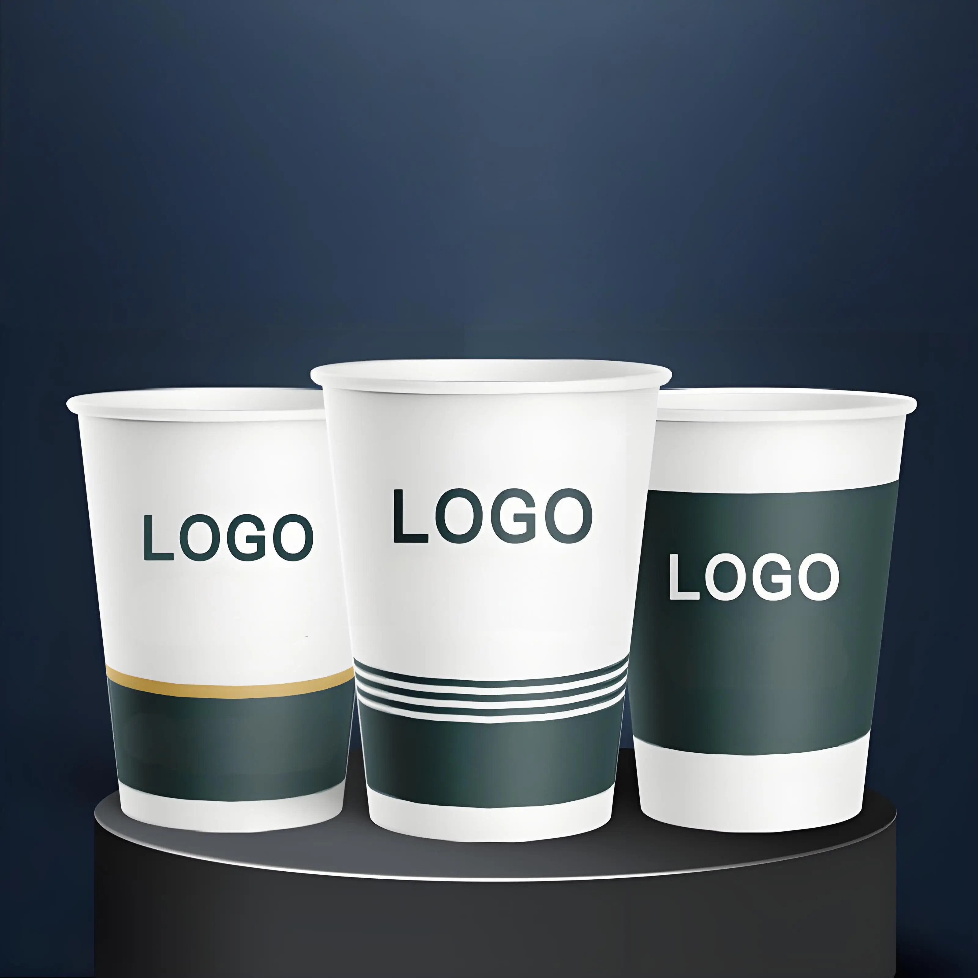 Wholesale 500pcs disposable paper cup with custom logo personalized paper cup suitable for party, Company Hospitality, coffee