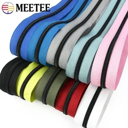 5/10/20M Meetee 5# Nylon Zippers Tapes Black Teeth Bag Decor Coil Zipper Clothes Closures Zip Repair Kit DIY Sewing Accessories