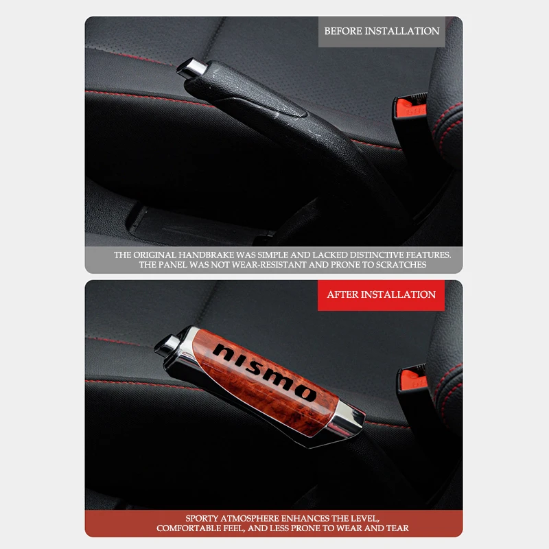 For Nissan Car Handbrake Grip Carbon Fiber Anti-slip Protect Cover Decoration GTR NISMO JDM Teana Skyline Kawasaki R32 R33 R34 view 2