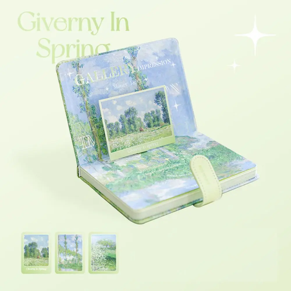 

Students Gift Colorful Page School Stationery Oil Painting Magnetic Buckle Scenery Notebook DIY Scrapbook Notepad Handbook