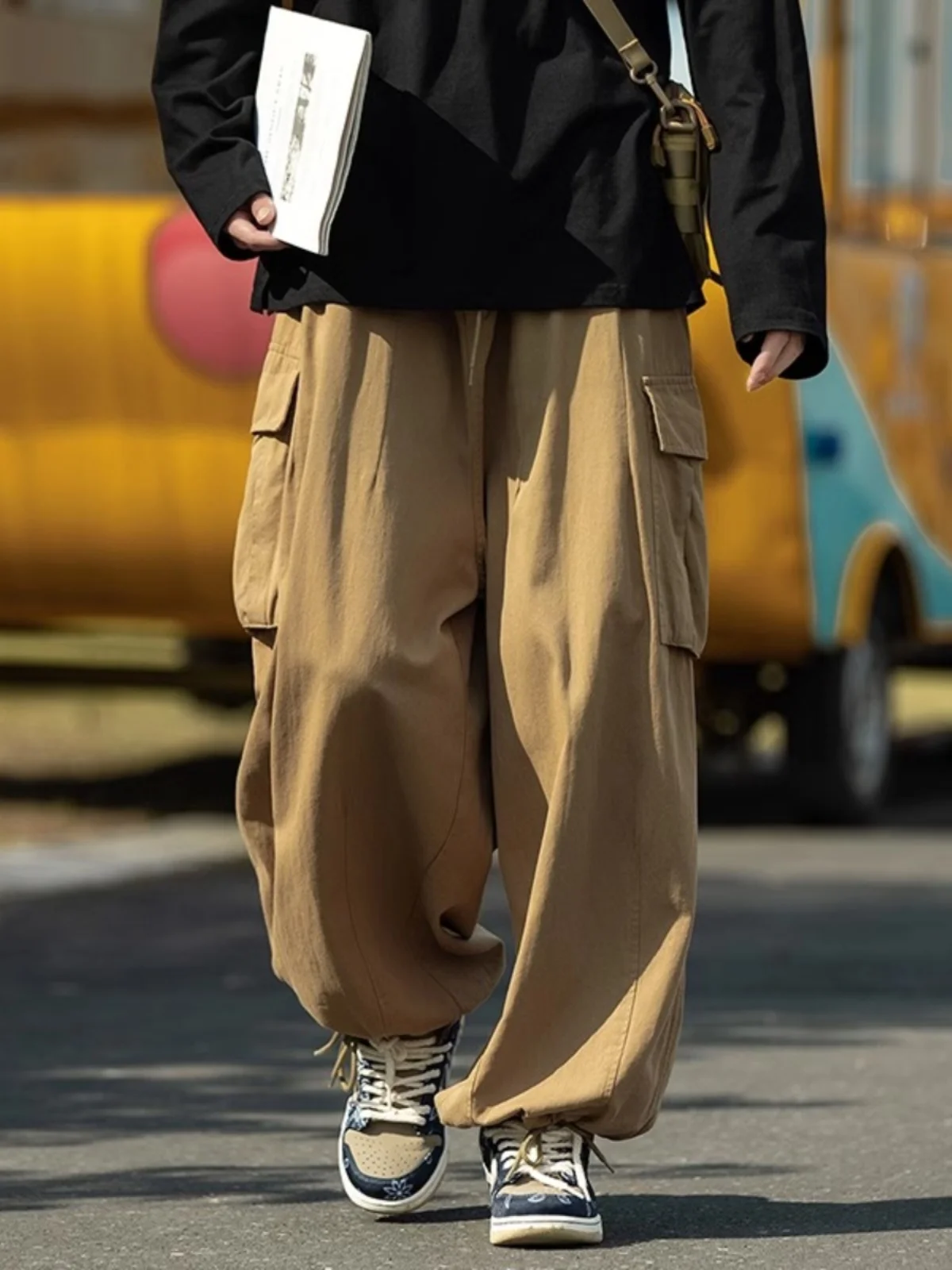 

Модные свободные широкие брюки в стиле ретро, мужские осенне-зимние брюки большого размера 300, новинка Sle y, модный бренд