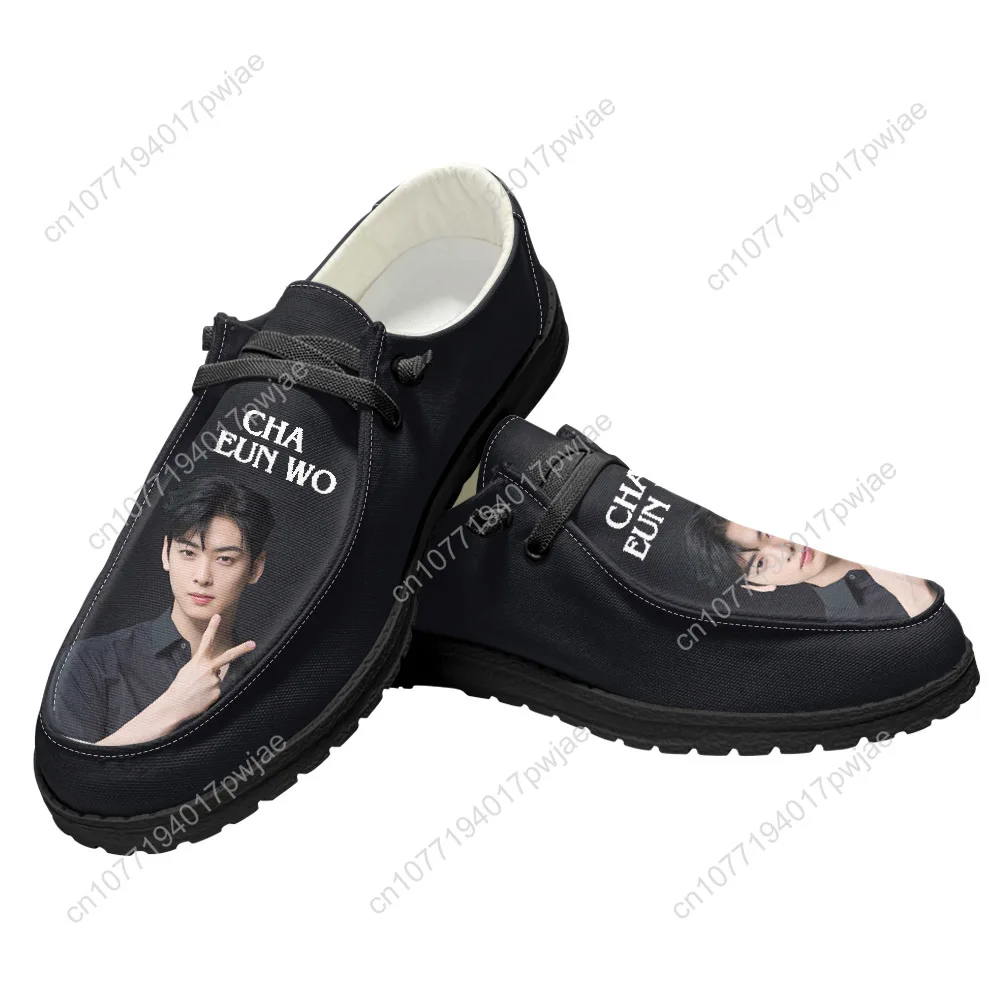 KPOP Cha EunWoo Casual Shoes Mens Womans Flat Shoe Breathable Outdoor Lightweight Footwear Couple Custom Made Shoe