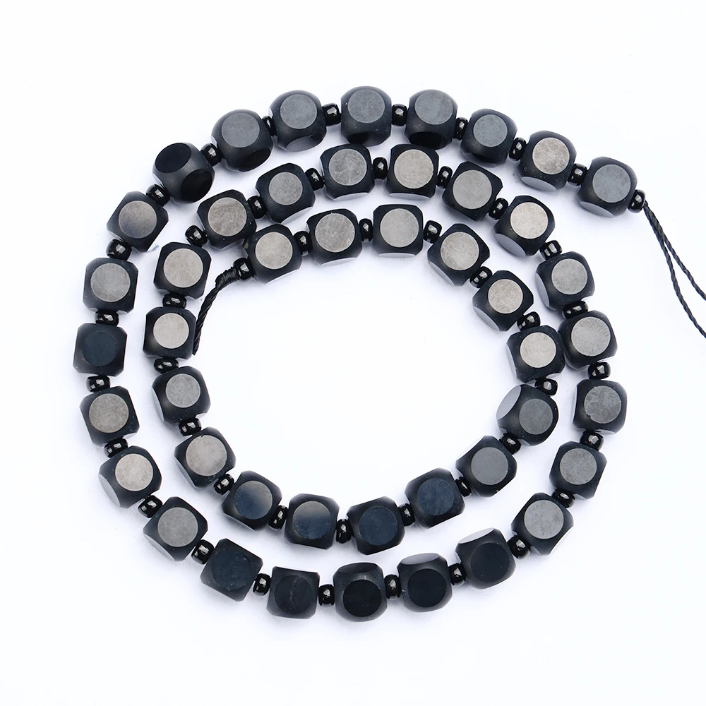 

Natural Black Agate 6mm Dice Beads Crystal Beads for DIY Jewelry, Spiritual Healing Bracelets, Energy Stone