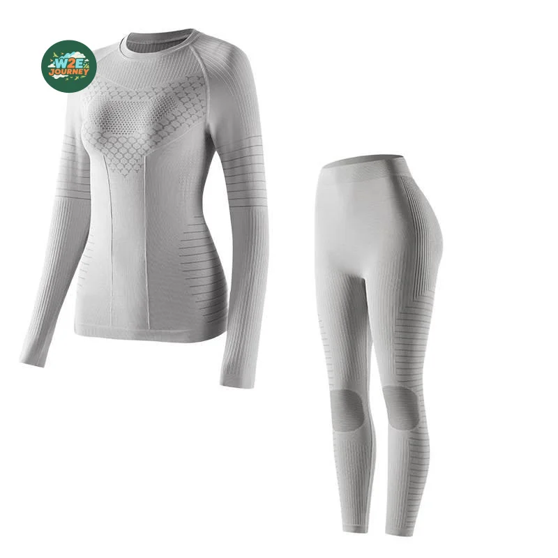 W2EJOURNEY Top Quality Sports Ski Underwear Women Sweat Wicking Warm Compression Clothing Tight Quick-drying Ski Suit Set