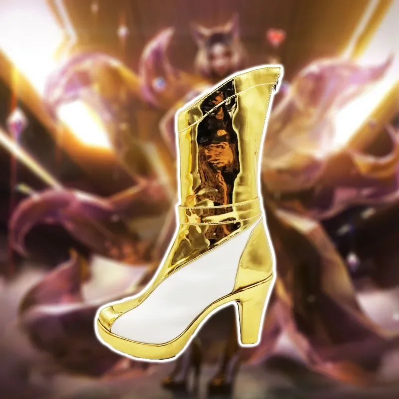 Cosroad LOL KDA Ahri Cosplay Shoes Costume Women Kaisa Prestige Edition Golden Boots