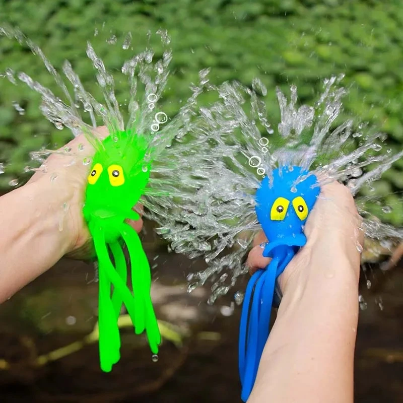 4-kleuren Spons Absorbeert Octopus Babybadspeelgoed Verlicht De Druk Door In De Zomer Te Knijpen Zwembadspeelgoed Voor Kinderen Waterspeelgoed