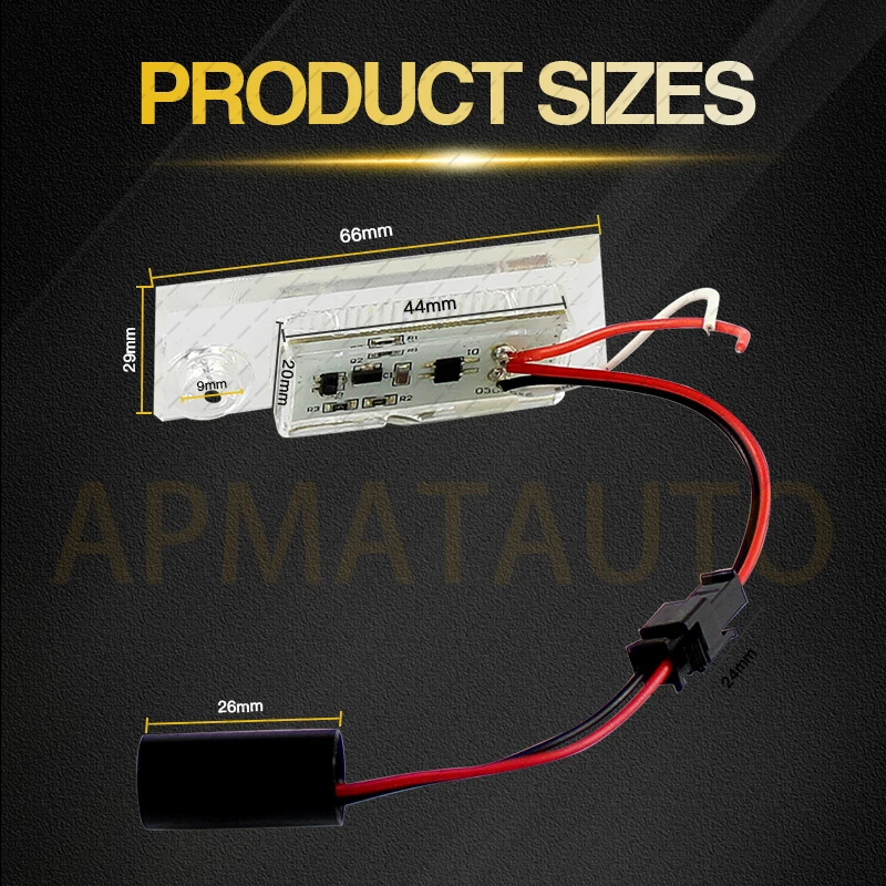 2 قطعة Canbus LED رقم لوحة ترخيص أضواء لأودي A6 C5 4B سيدان 1997-2004 مصابيح ترخيص بيضاء OEM # :4B5943021 اكسسوارات السيارات #2