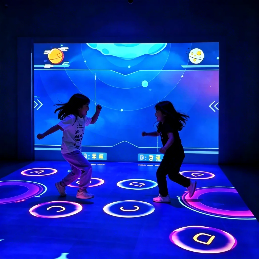 Indoor Amusement Park L Shaped Interactive Wall Floor Projection Kids Ball Touch Sports Games