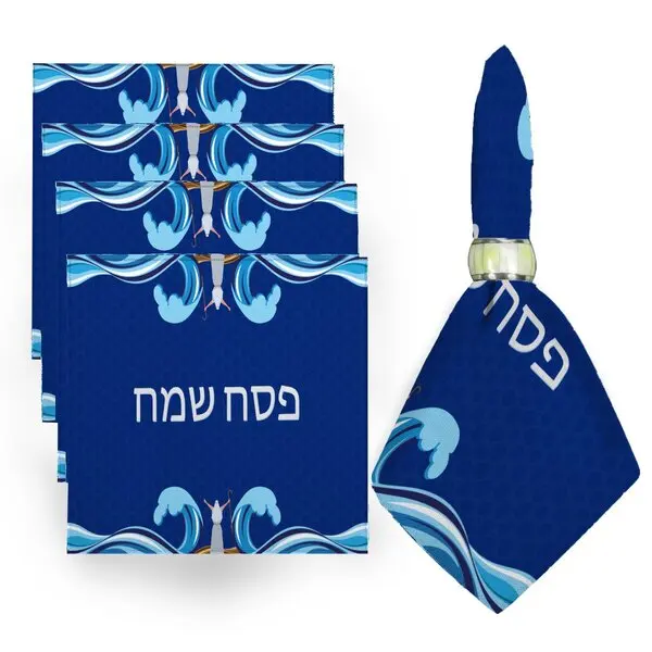 Passover Moses The Red Sea Polyester Challah Covers for Shabbat Jewish Holiday Decor Matzo Cover Cloth Passover Decorations Gift