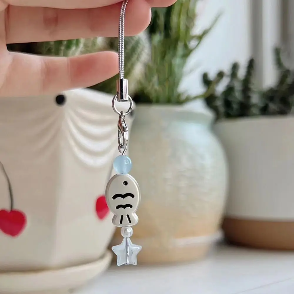 

Aesthetic Sweet Y2K Fish Phone Chain Phone Charm Beaded Cell Phone Strap Handmade Cute Mobile Lanyard Girls Women