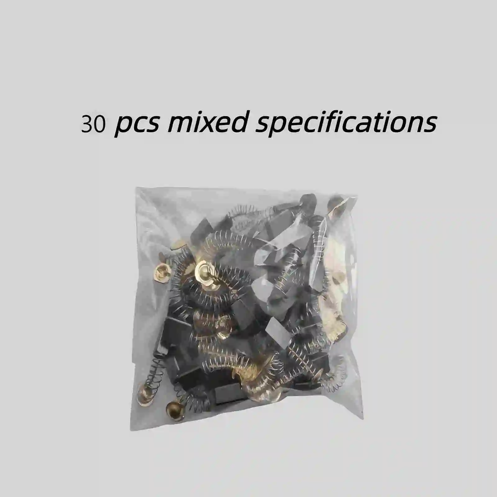 30pcs Carbon Brush Replacement Kit, Heavy-Duty Metal Base, Suitable for Electric Drills, Sanding Machines, Grinders, and Motors
