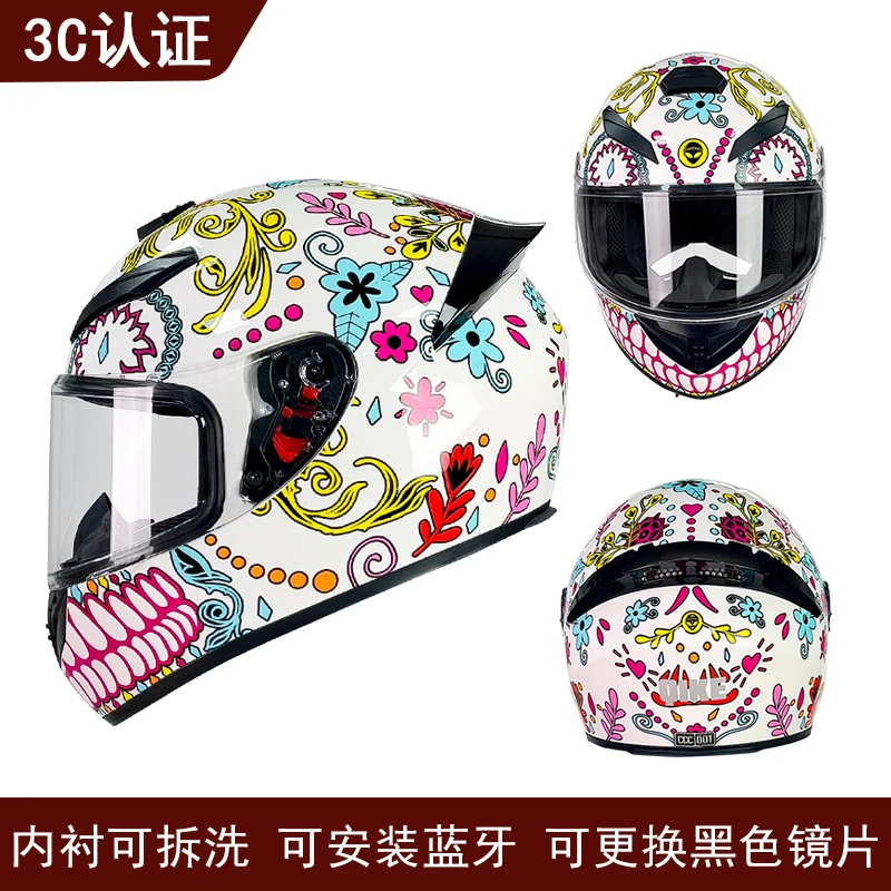 Helm sepeda motor retro, empat musim