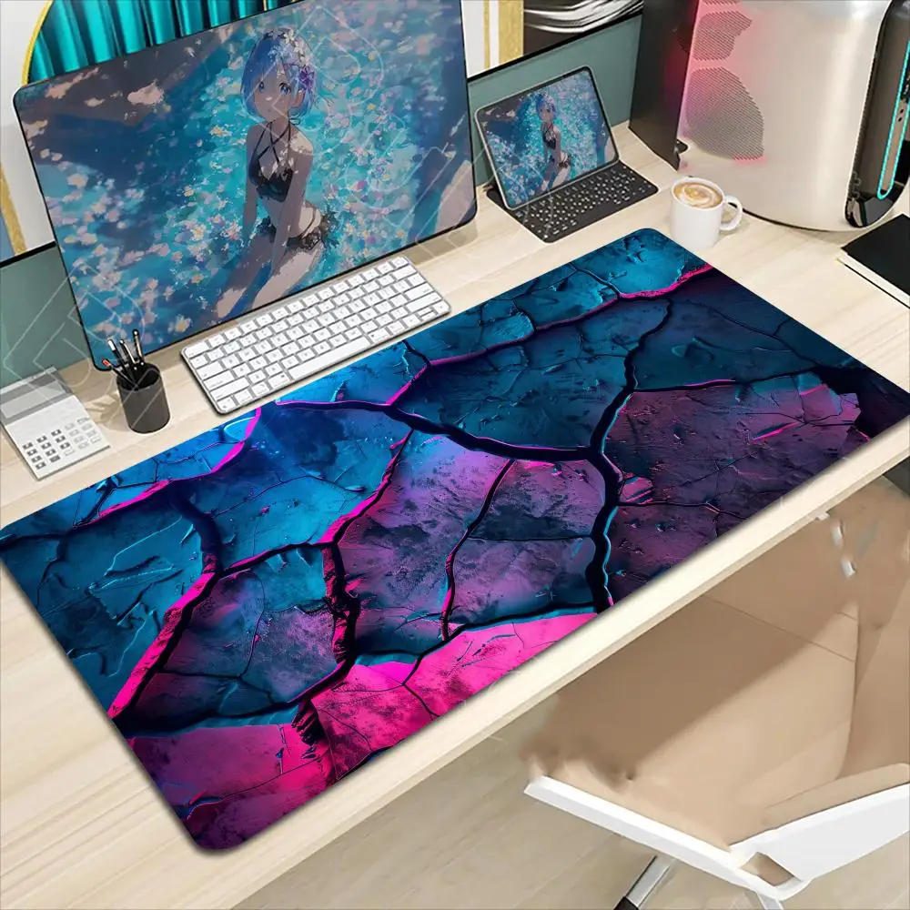 

The ground cracked Mouse Pad Large Computer Office Game Table Mats XXL Rubber Anti-slip Gaming Keyboard Mousepads Long Desk Pads