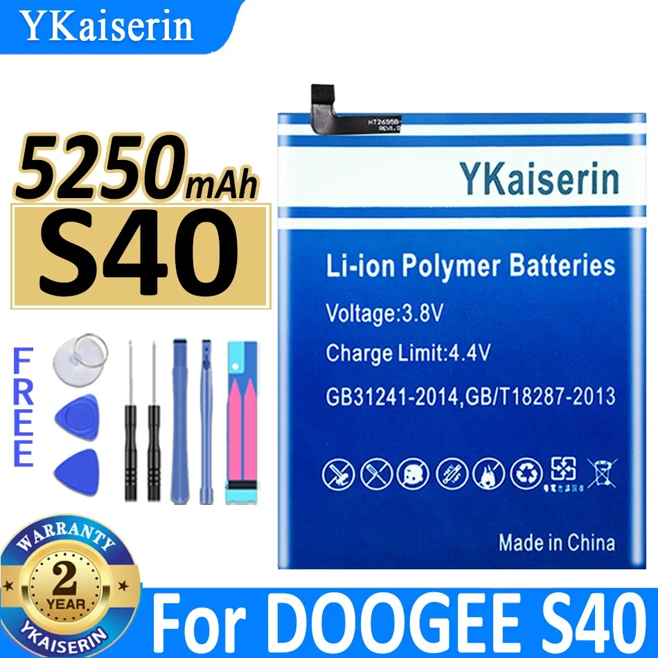 

YKaiserin Replacement High Capacity Battery S 40 5250mAh for DOOGEE S40 Bateria + Free Tools