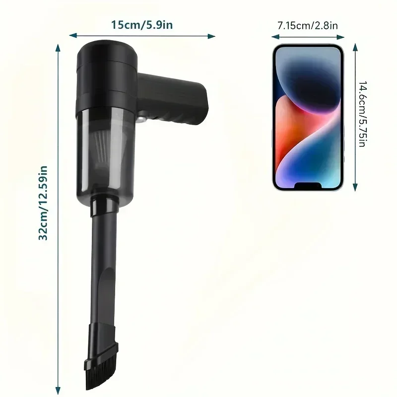 ポータブルハンドヘルド掃除機強化サイクロン吸引、ワイヤレス充電式強力なパワー、車、オフィスの簡単な掃除