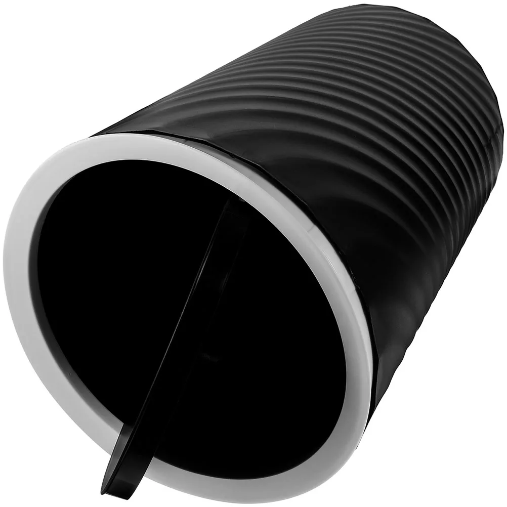 

12L Black Trash Can with Lid for Bathroom Kitchen Bedroom Living Room Plastic Waste Bin Garbage Container Home Supply Household
