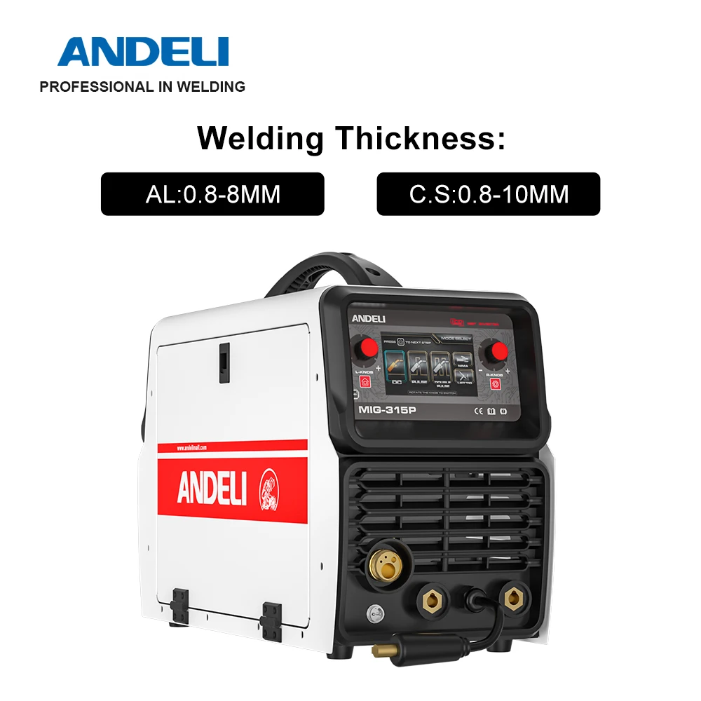 ANDELI 380V MIG Welder Double Pulse MIG TIG ARC 3 IN 1 Industrial Semi-automatic Welding Machine Aluminum Metal Spool Welding