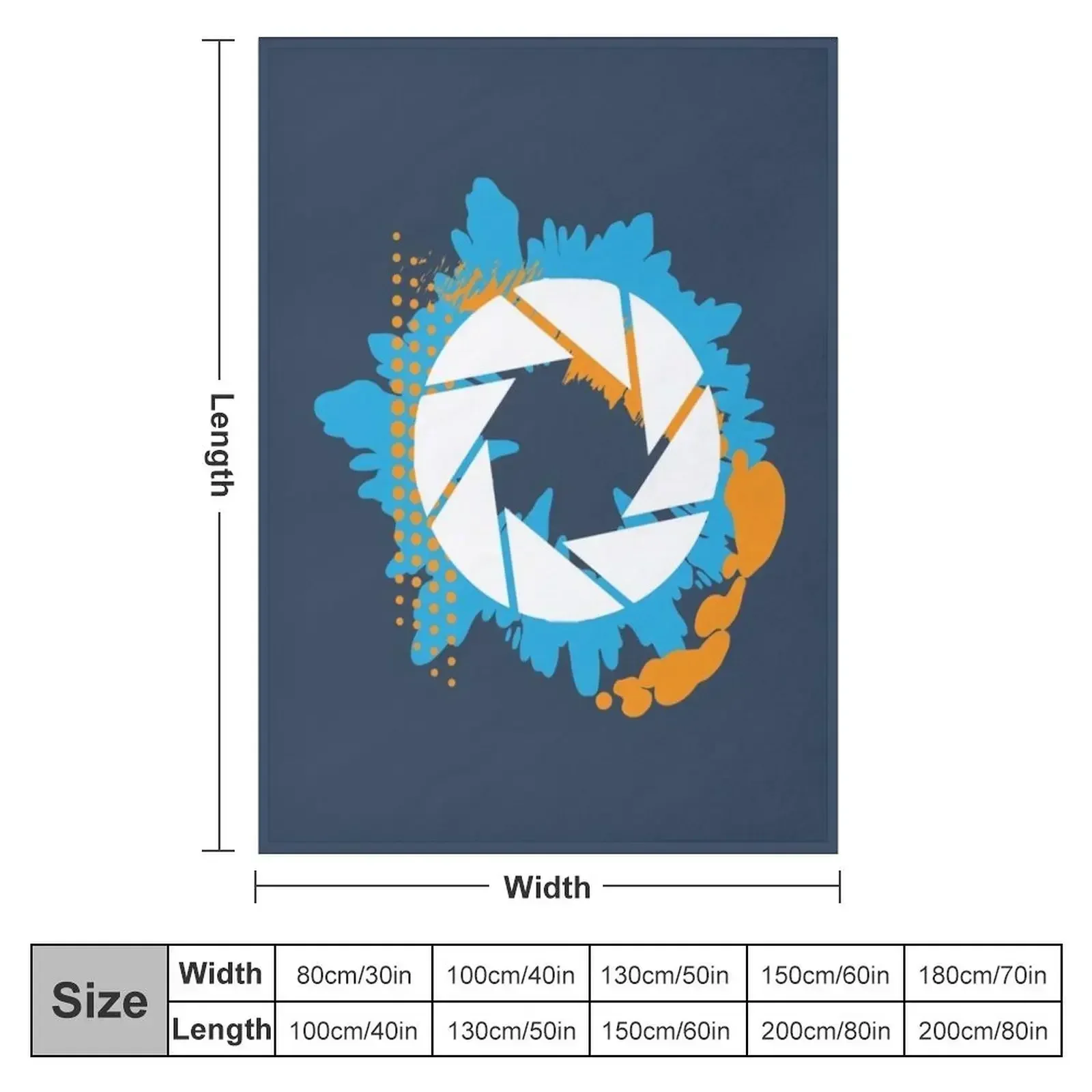 Portal Abstract Aperture Throw Blanket Flannels Multi-Purpose Luxury Designer Blankets