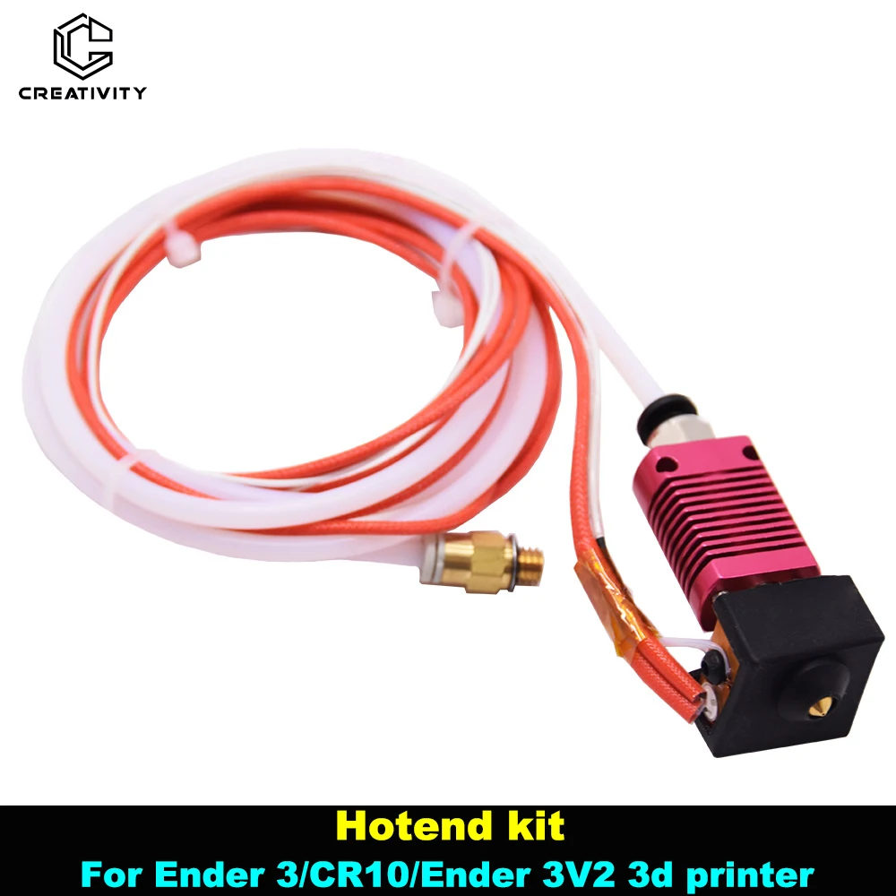 Printer 3D Accressories Ender3 V2 CR10 Hotend Kaus Kaki Silikon Tenggorokan MK8 0.4Mm Nozzle Heating Block Thermistor Heating Rod