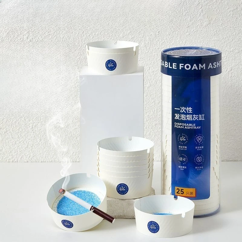 

One-time Disposable Ashtray with Sand To Prevent Ash From Flying and Thickened and Hardened Disposable Foam Ashtray