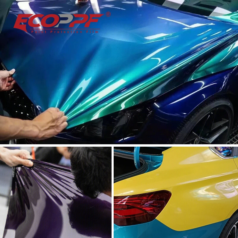 Hot selling：Super Bright Metallic Series High Quality  Scratch Premium Full Roll Body PPF Car Wrap Vinyl in Color-Changing F