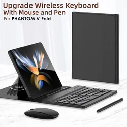 Wireless Keyboard Case For TECNO PHANTOM V Fold Magnetic Folding Flip Stand Leather Keyboard Cover With Pen Slot and Mouse