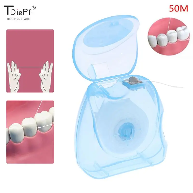

50M/Box Micro Wax Peppermint Flavor Dental Floss Interdental Brush Teeth Stick Toothpicks Floss Pick Oral Hygiene Clean Wire