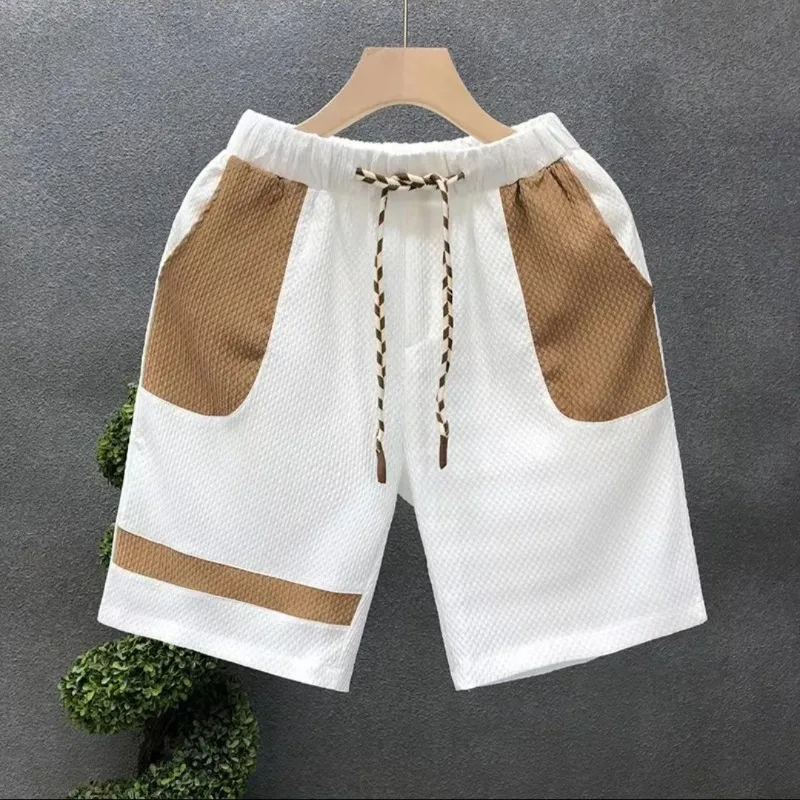 

2026 New Men's American Style Color Block Shorts Casual Summer Lightweight 5 Inch Inseam Above Knee Pants Streetwear Beachwear