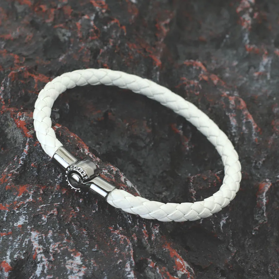 Minimalistisches magnetisches Lederarmband für Männer, lässige Accessoires, anpassbare Größe, schwarzer Armreif, Pulsera Hombre Hiphop Rock Joias – Detail 6